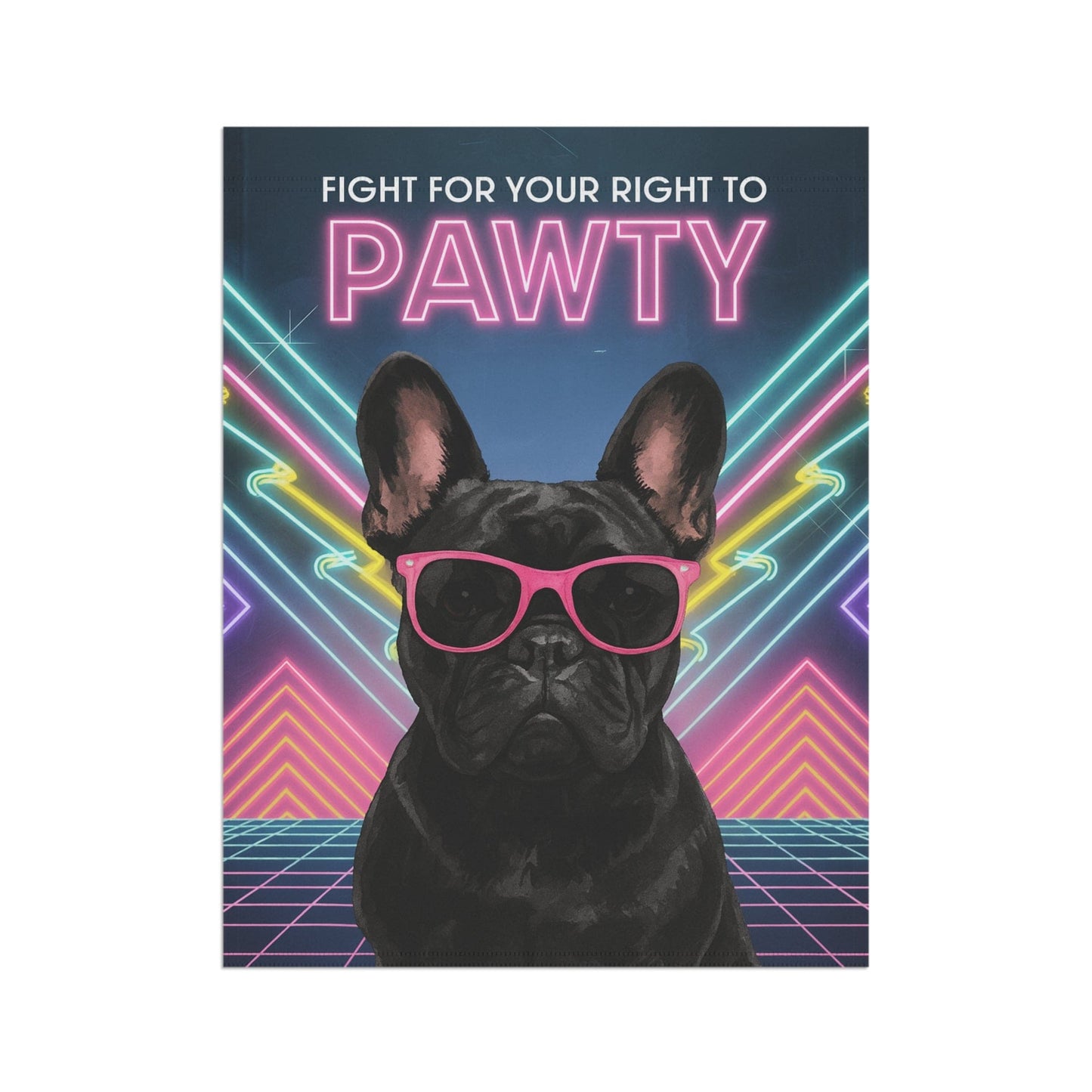 Printify Garden Flag Black French Bulldog 80s Party Garden Flag