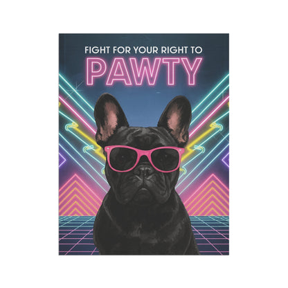 Printify Garden Flag Black French Bulldog 80s Party Garden Flag