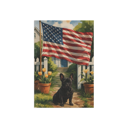 Printify Garden Flag Black French Bulldog America Garden Flag