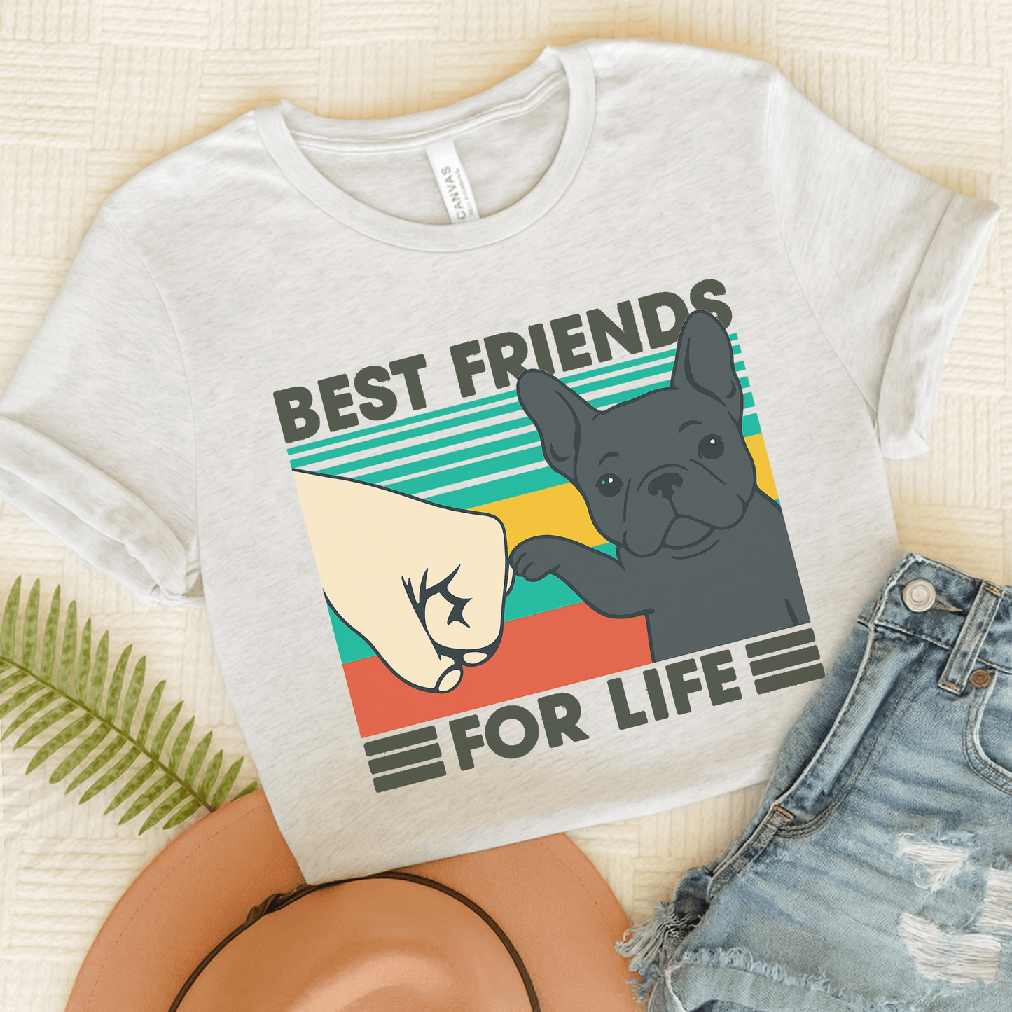 Black French Bulldog Bestie TShirt Ash