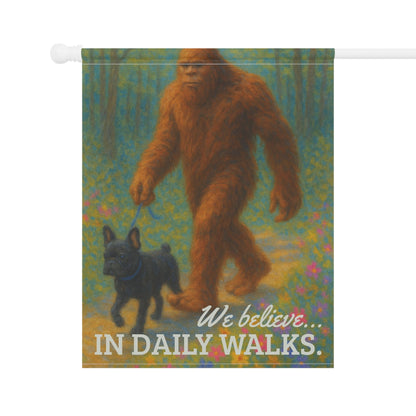 Printify Garden Flag Black French Bulldog Bigfoot Garden Flag