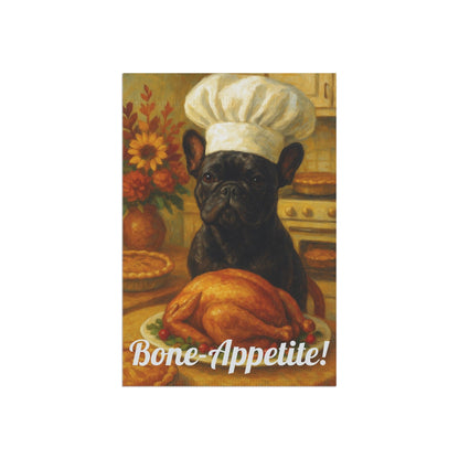 Black French Bulldog Bone-Appetite Garden Flag