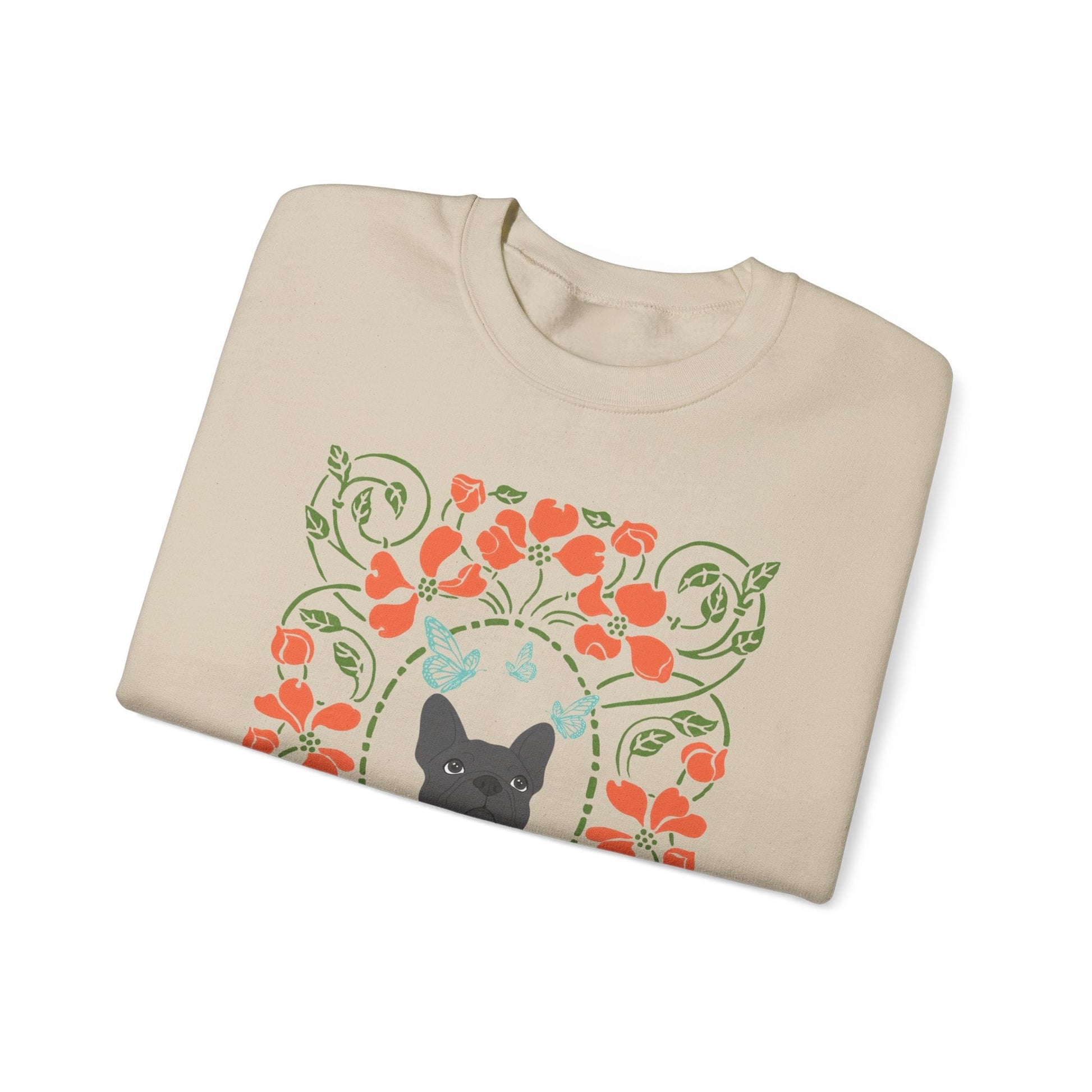 Black French Bulldog Butterfly Frame Sweatshirt
