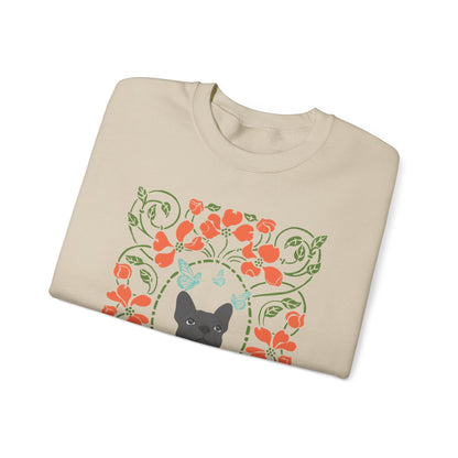 Black French Bulldog Butterfly Frame Sweatshirt
