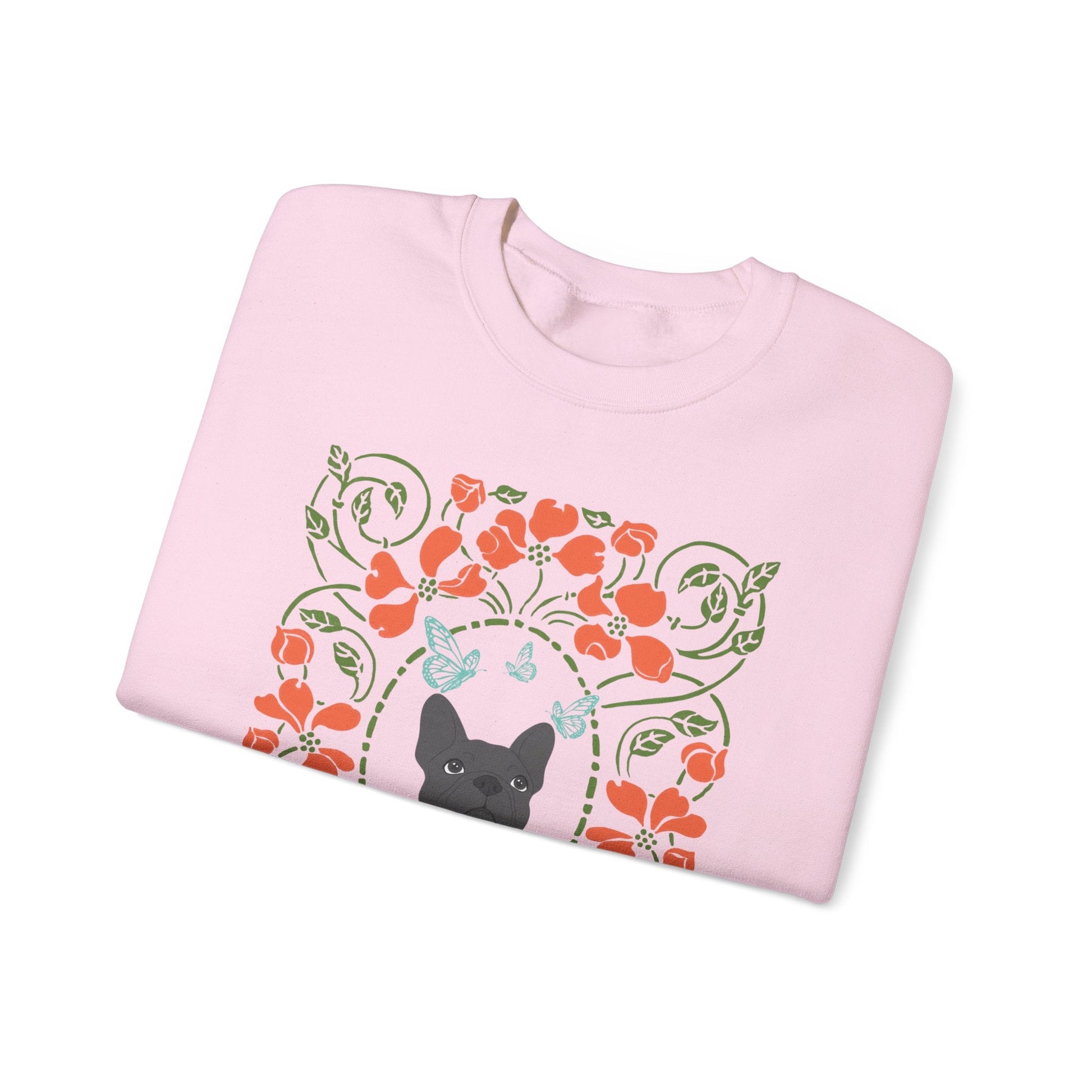 Black French Bulldog Butterfly Frame Sweatshirt