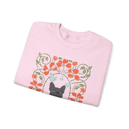 Black French Bulldog Butterfly Frame Sweatshirt