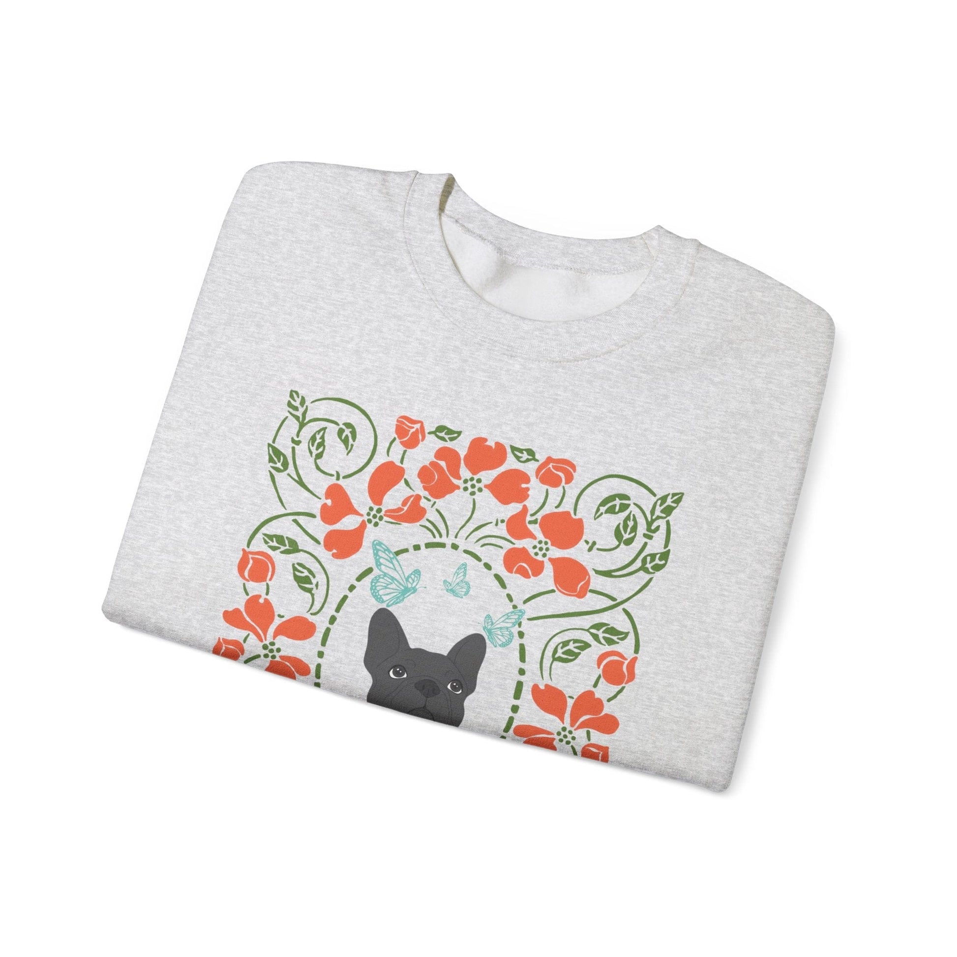 Black French Bulldog Butterfly Frame Sweatshirt