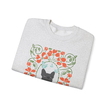 Black French Bulldog Butterfly Frame Sweatshirt