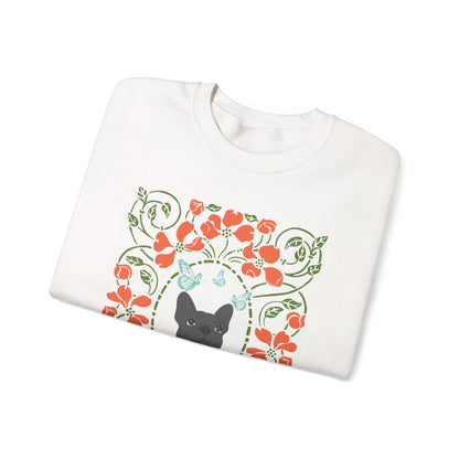 Black French Bulldog Butterfly Frame Sweatshirt