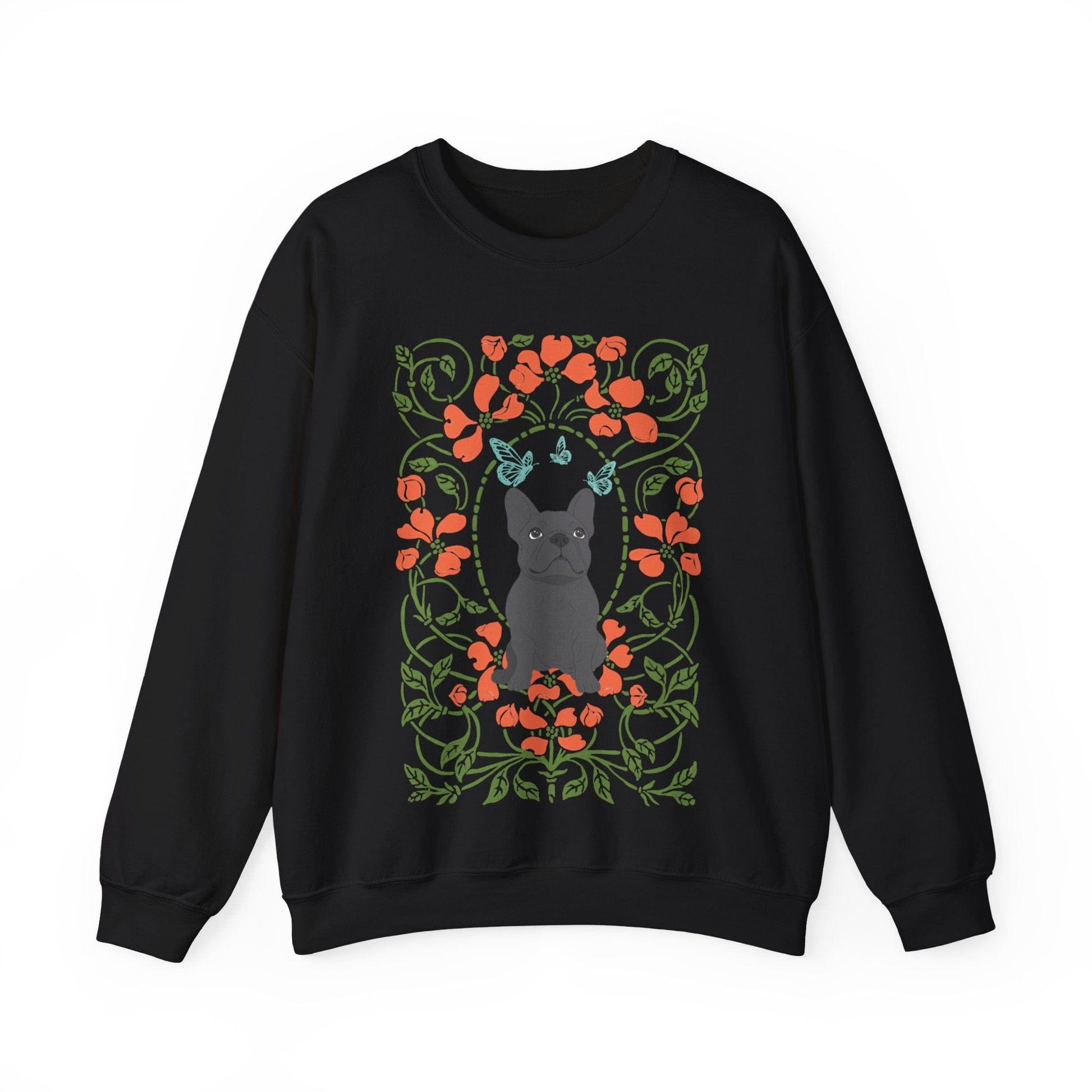 Black French Bulldog Butterfly Frame Sweatshirt
