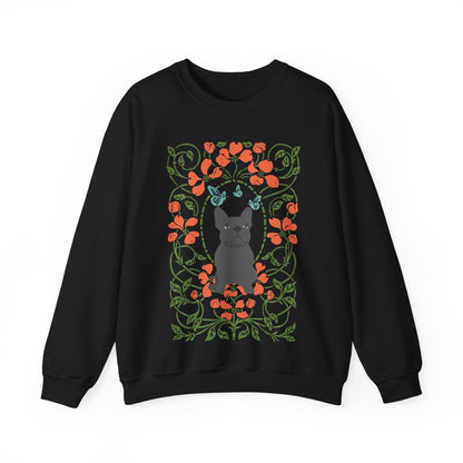 Black French Bulldog Butterfly Frame Sweatshirt