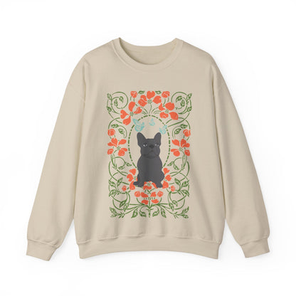 Black French Bulldog Butterfly Frame Sweatshirt