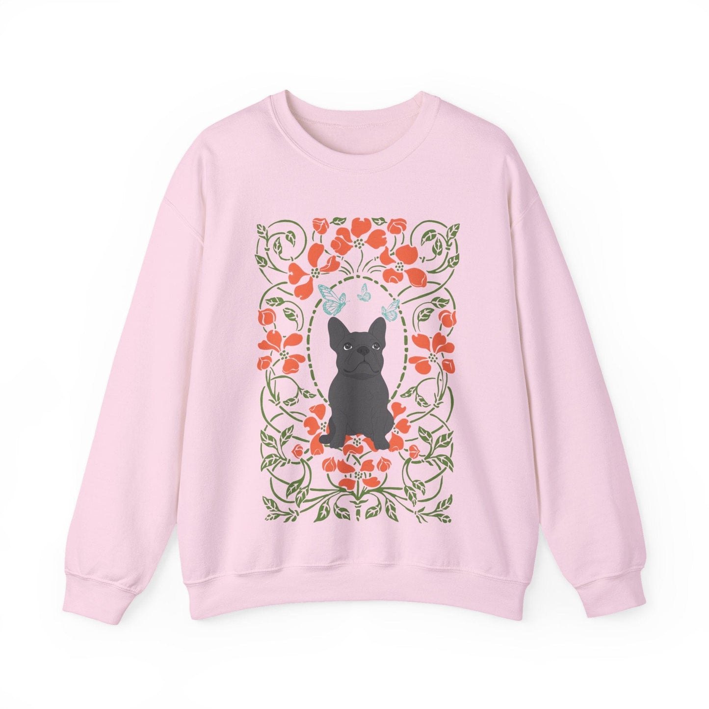 Black French Bulldog Butterfly Frame Sweatshirt