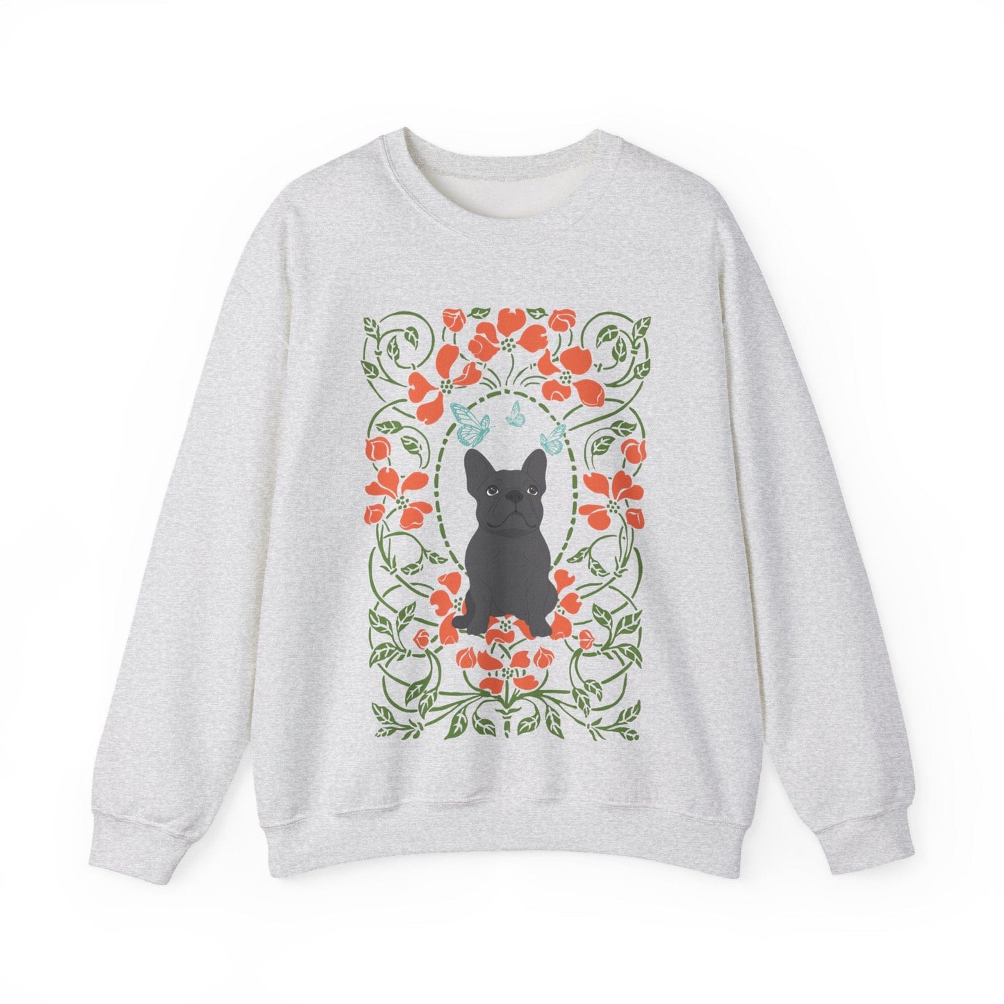 Black French Bulldog Butterfly Frame Sweatshirt