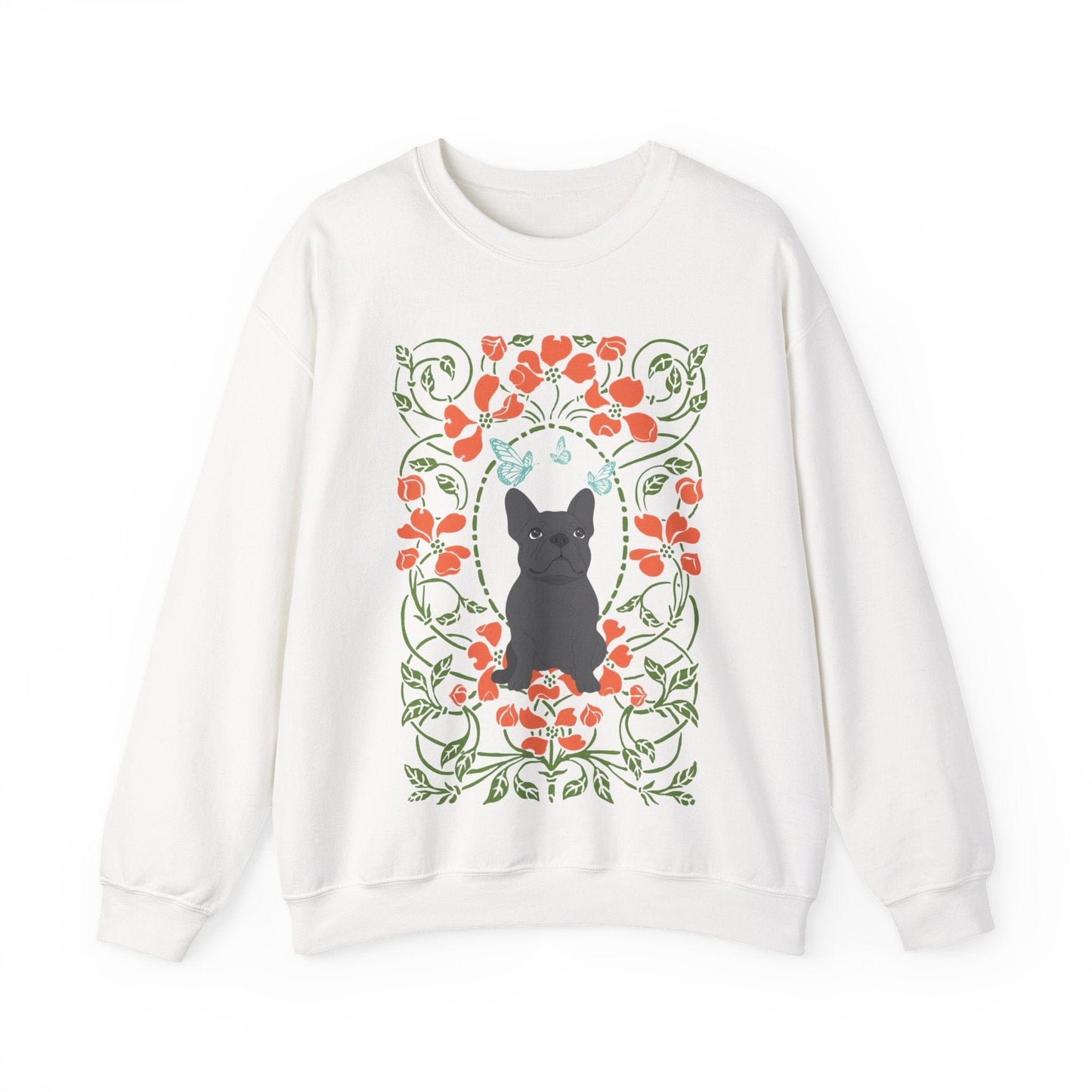 Black French Bulldog Butterfly Frame Sweatshirt