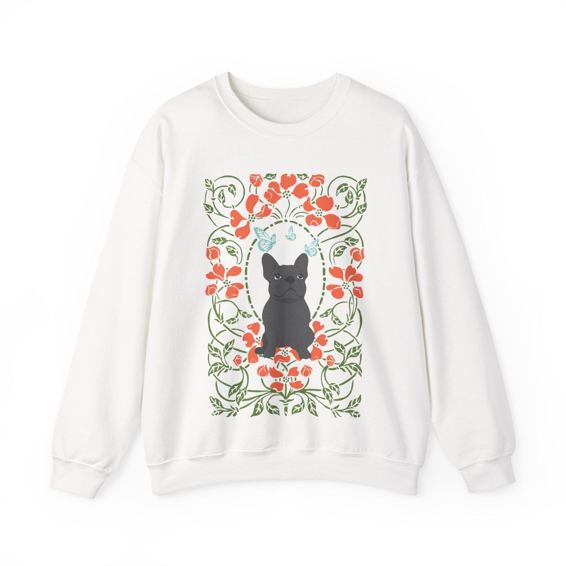 Black French Bulldog Butterfly Frame Sweatshirt