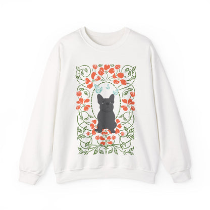 Black French Bulldog Butterfly Frame Sweatshirt