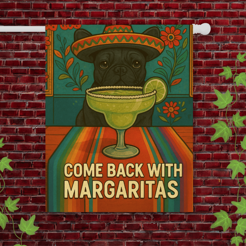 Black French Bulldog Cinco de Mayo Fiesta Garden Flag 24.5'' × 32''