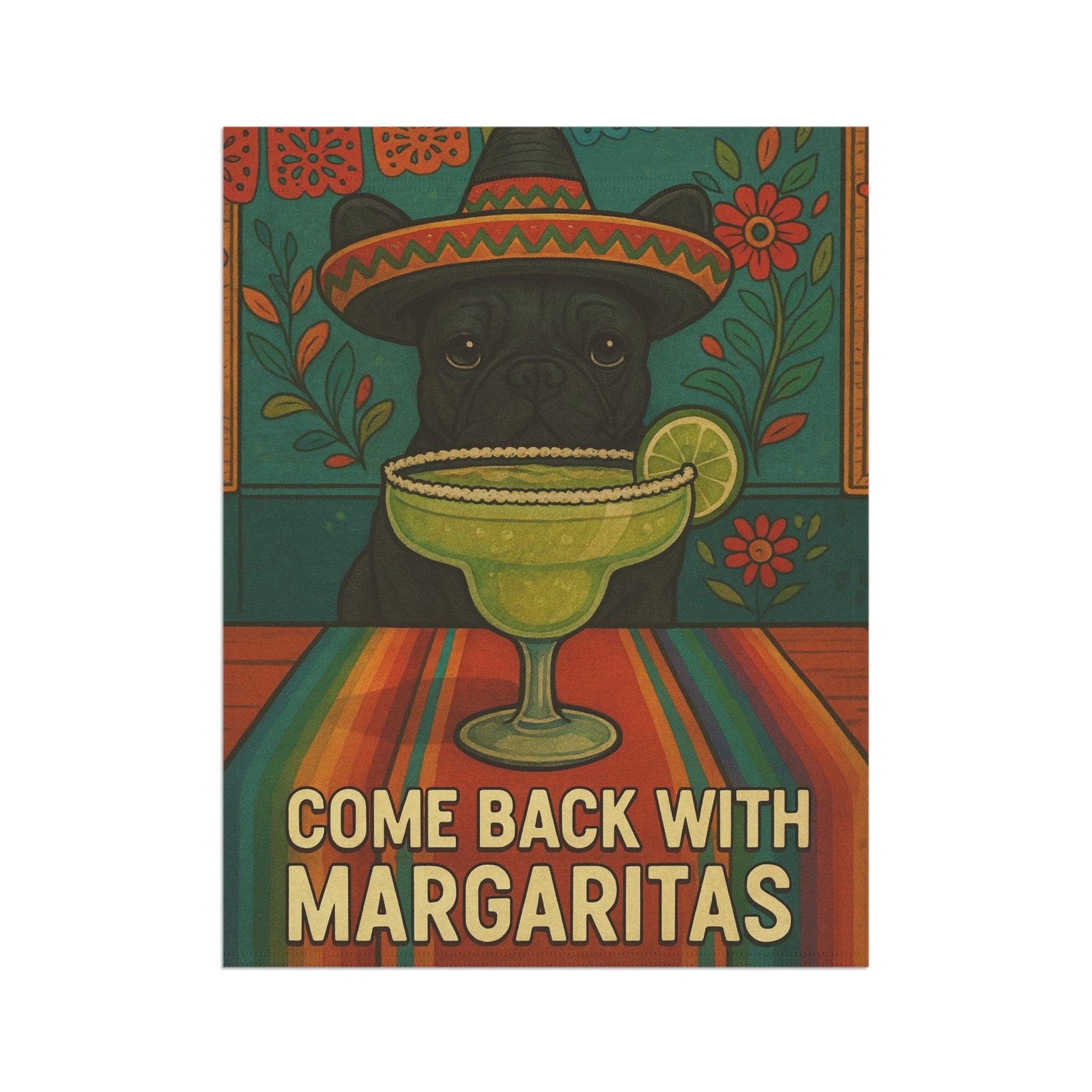 Black French Bulldog Cinco de Mayo Fiesta Garden Flag