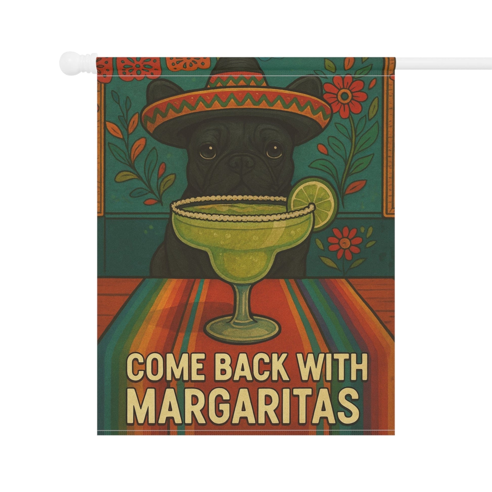 Black French Bulldog Cinco de Mayo Fiesta Garden Flag