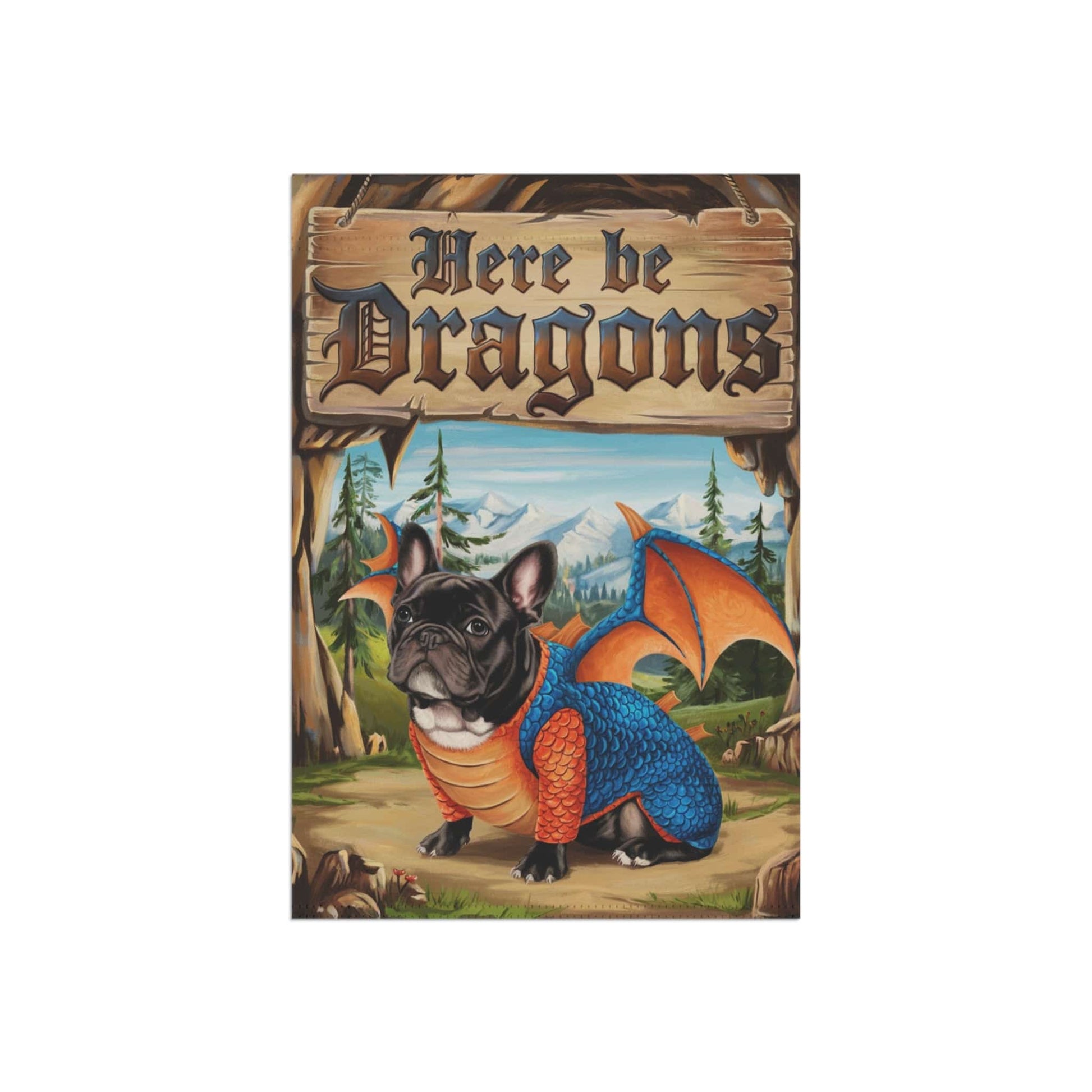 Printify Garden Flag Black French Bulldog Dog Dragon Garden Flag