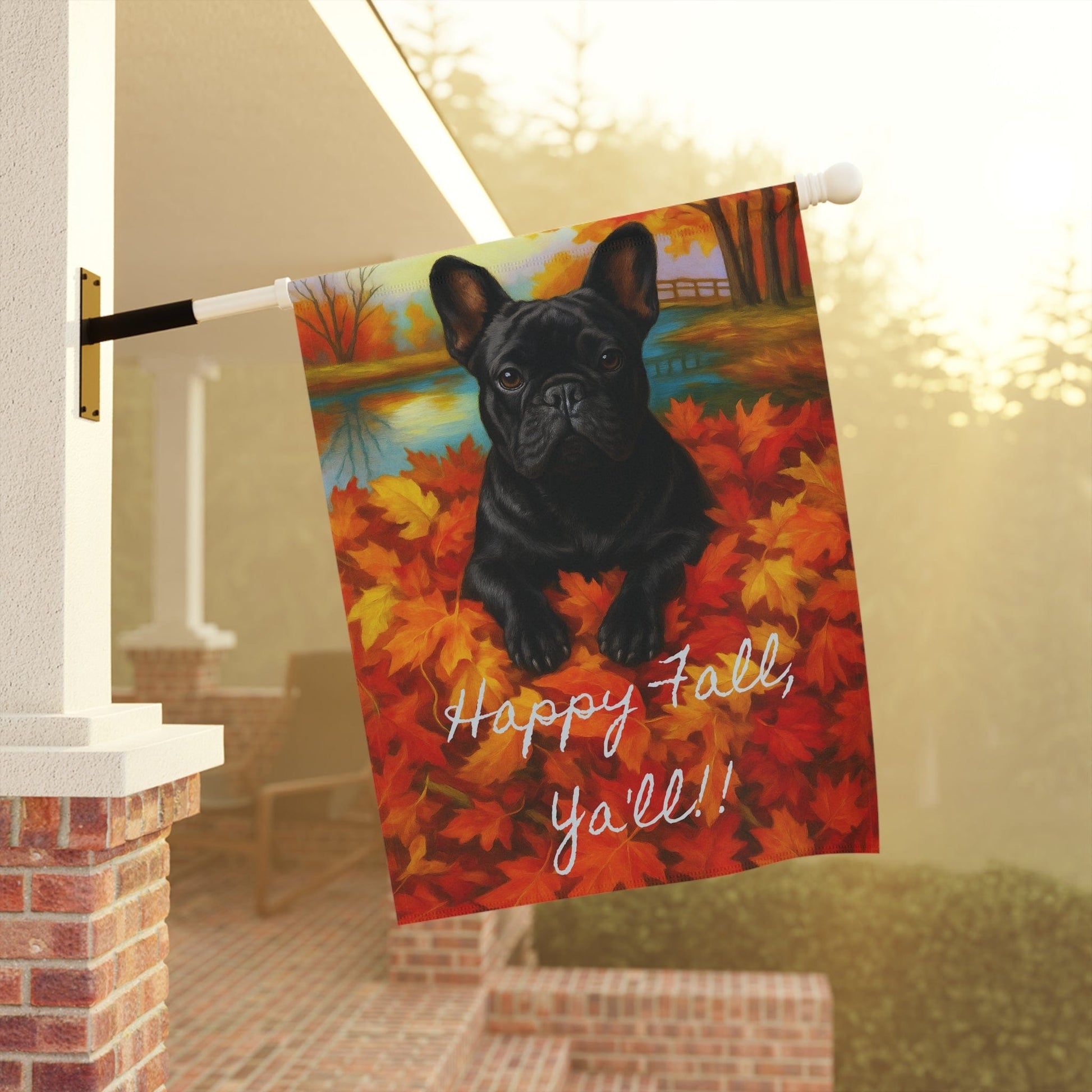 Black French Bulldog Fall Ya'll Garden Flag