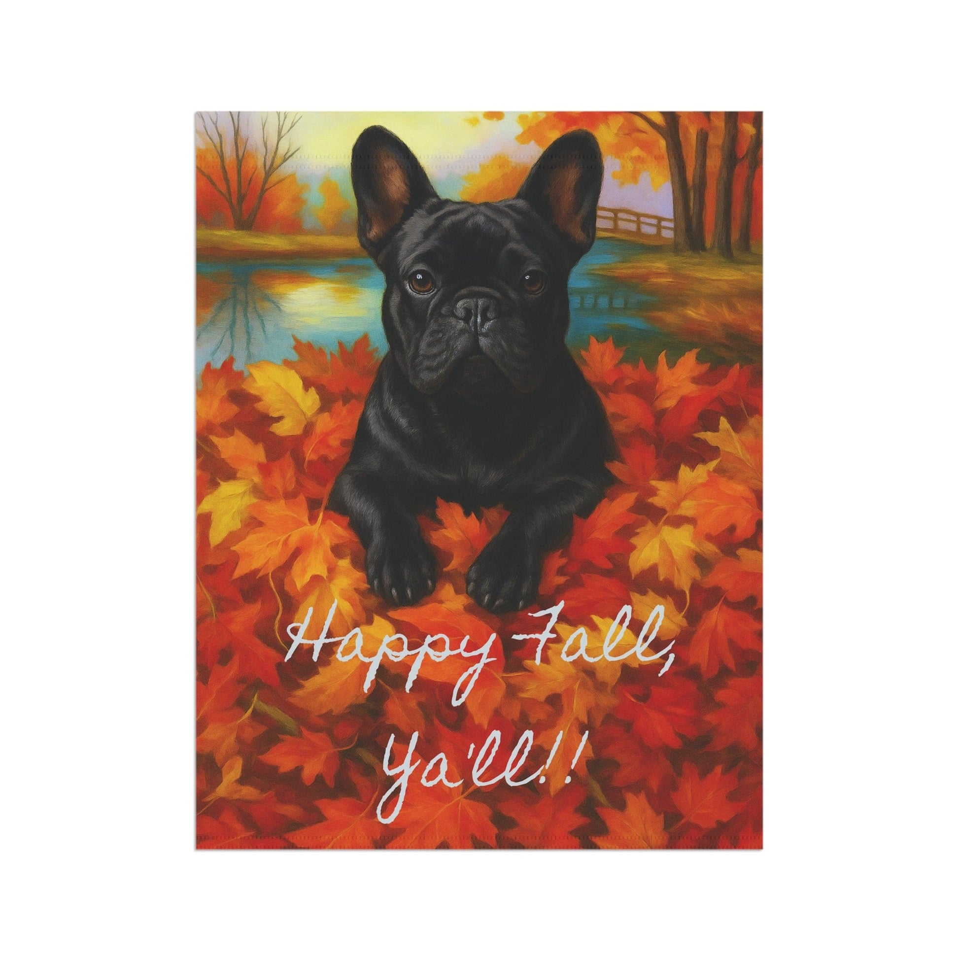Black French Bulldog Fall Ya'll Garden Flag