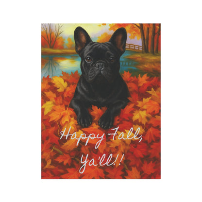 Black French Bulldog Fall Ya'll Garden Flag