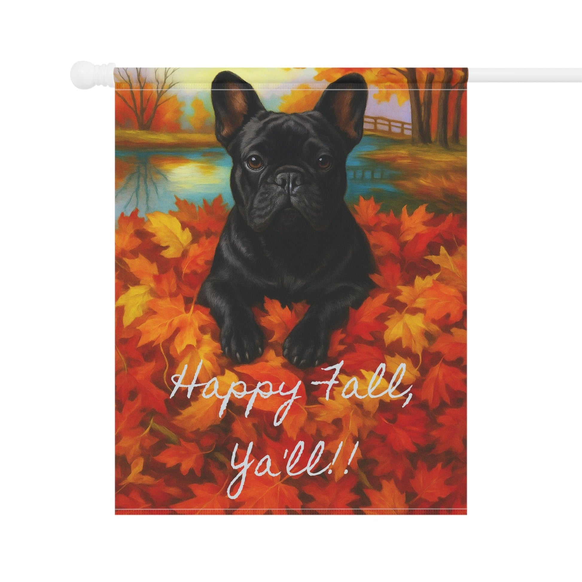 Black French Bulldog Fall Ya'll Garden Flag