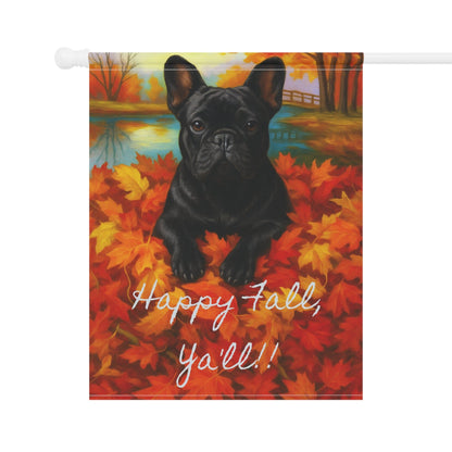 Black French Bulldog Fall Ya'll Garden Flag