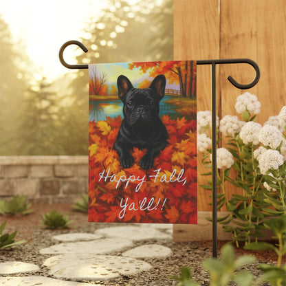 Black French Bulldog Fall Ya'll Garden Flag