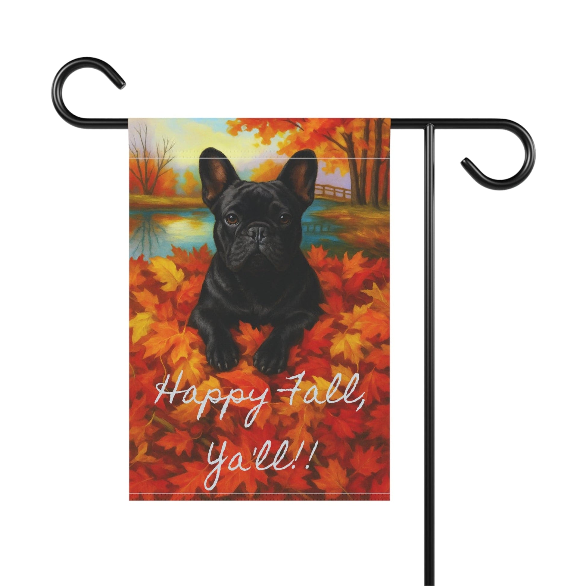Black French Bulldog Fall Ya'll Garden Flag