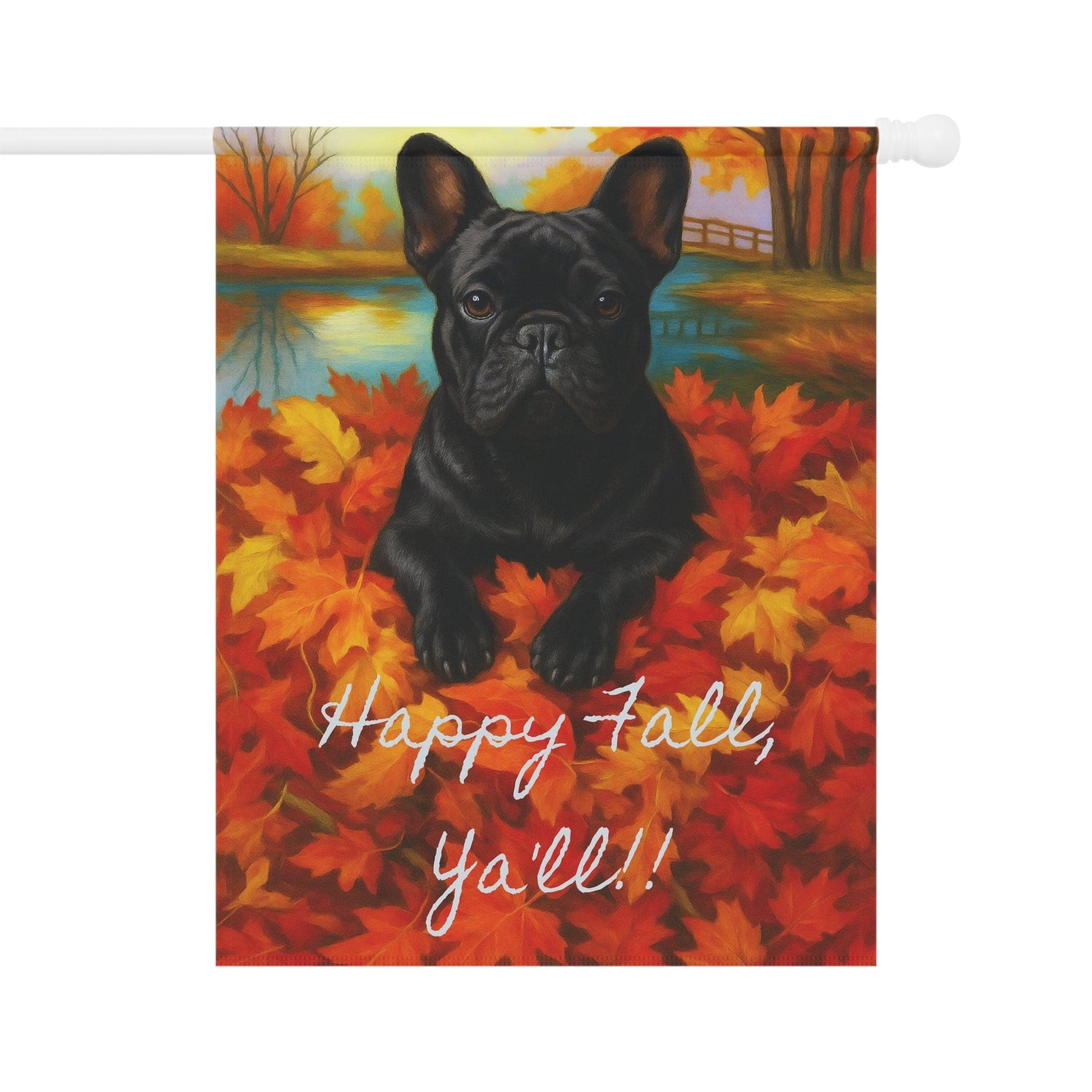 Black French Bulldog Fall Ya'll Garden Flag