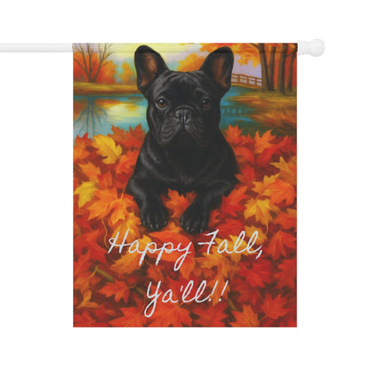 Black French Bulldog Fall Ya'll Garden Flag