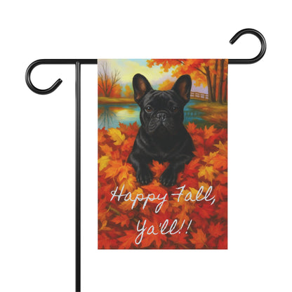 Black French Bulldog Fall Ya'll Garden Flag