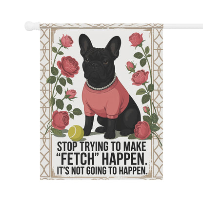 Black French Bulldog Fetch Garden Flag