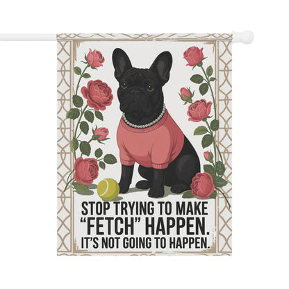 Black French Bulldog Fetch Garden Flag