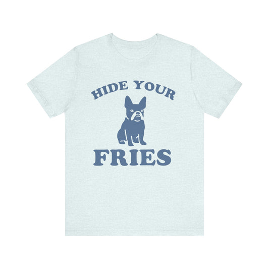 Printify T-Shirt Black French Bulldog Fries TShirt