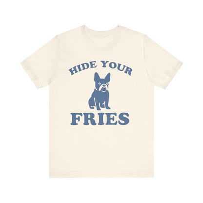 Printify T-Shirt Black French Bulldog Fries TShirt
