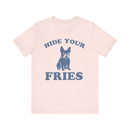 Printify T-Shirt Black French Bulldog Fries TShirt