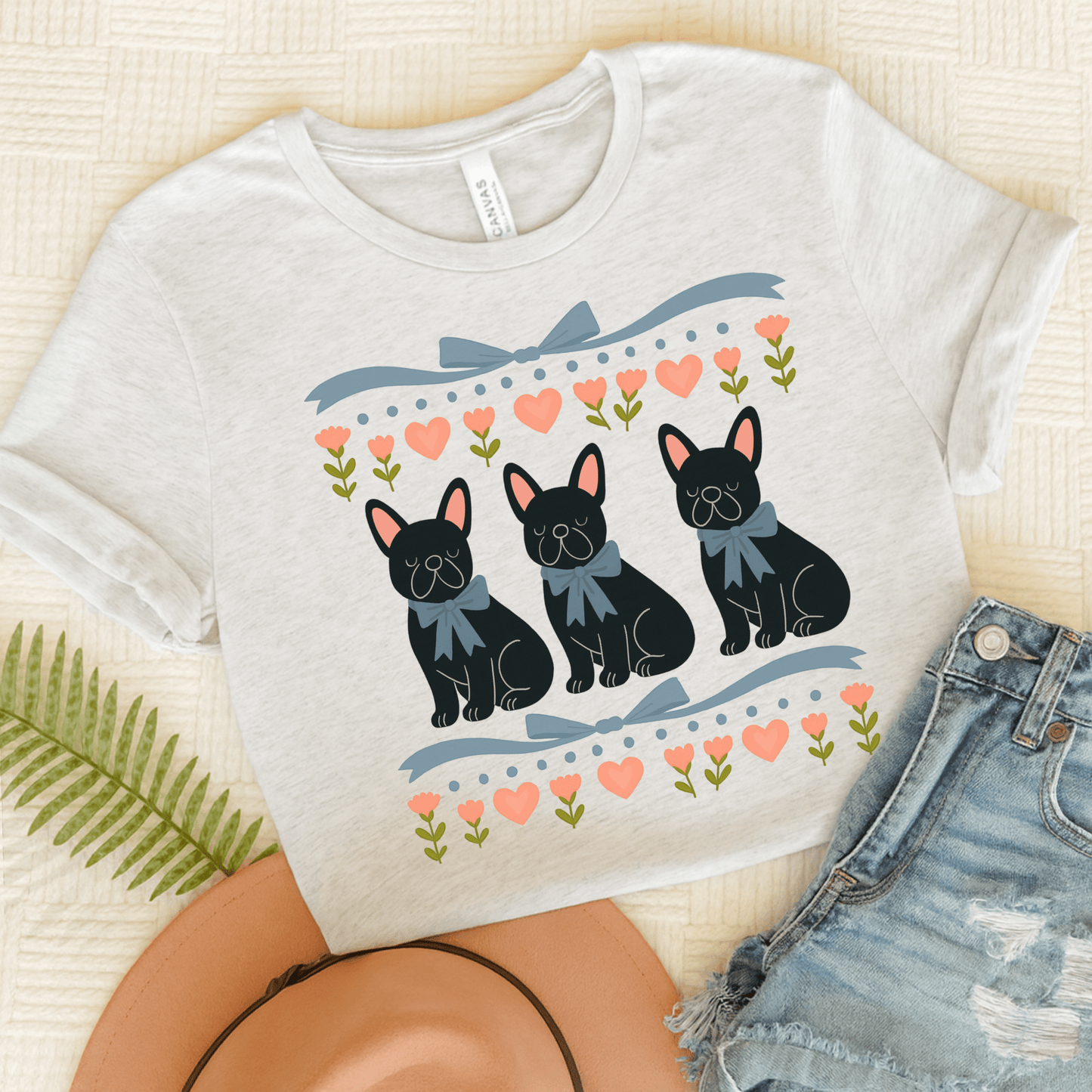 Black French Bulldog Grandma TShirt Ash