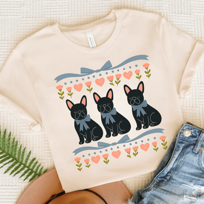 Black French Bulldog Grandma TShirt Natural