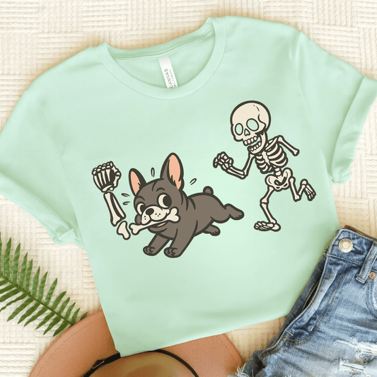 Printify T-Shirt Heather Mint / S Black French Bulldog Grave Robber TShirt