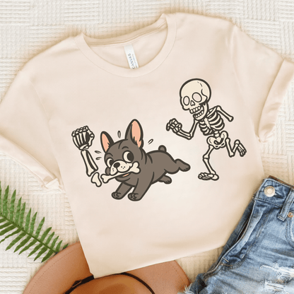 Printify T-Shirt Natural / S Black French Bulldog Grave Robber TShirt
