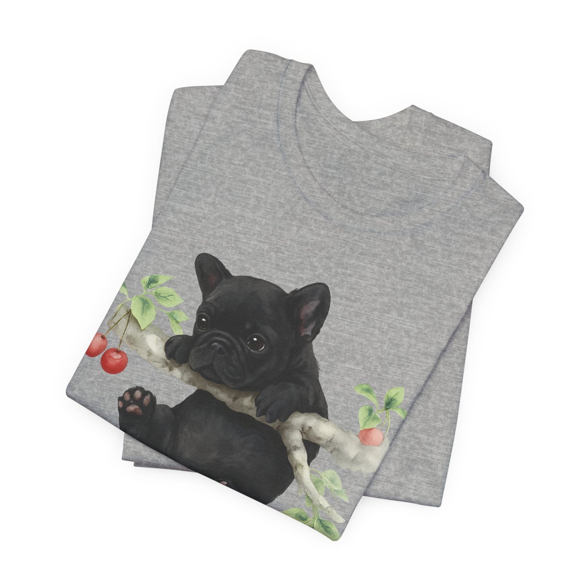 Printify T-Shirt Black French Bulldog Hang In There Tshirt