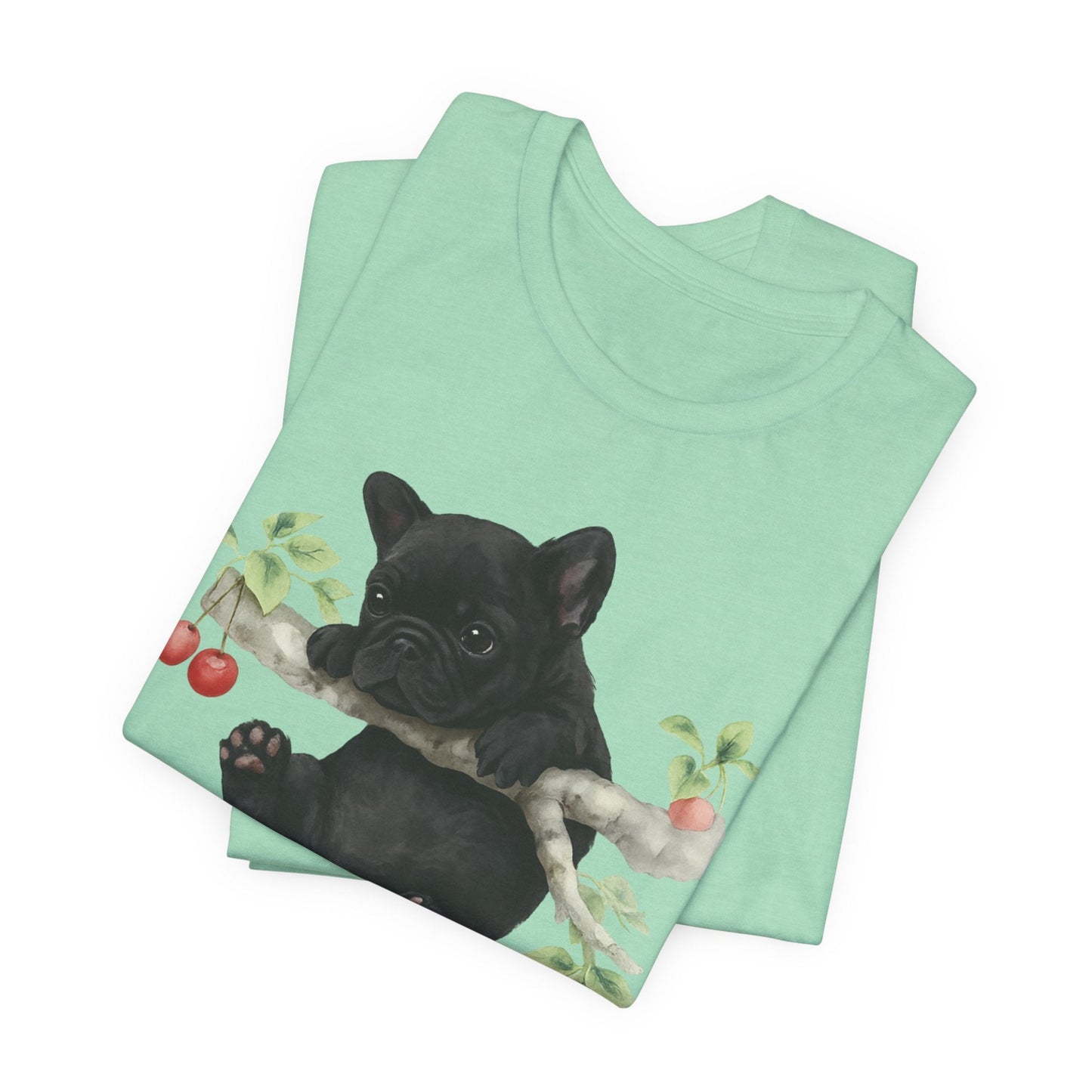 Printify T-Shirt Black French Bulldog Hang In There Tshirt