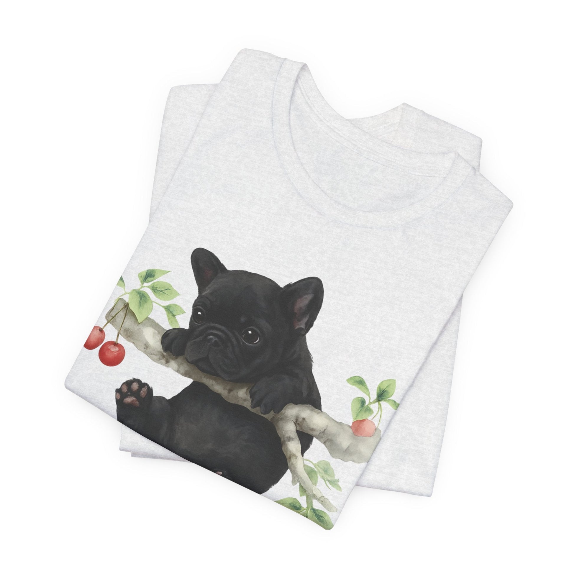 Printify T-Shirt Black French Bulldog Hang In There Tshirt