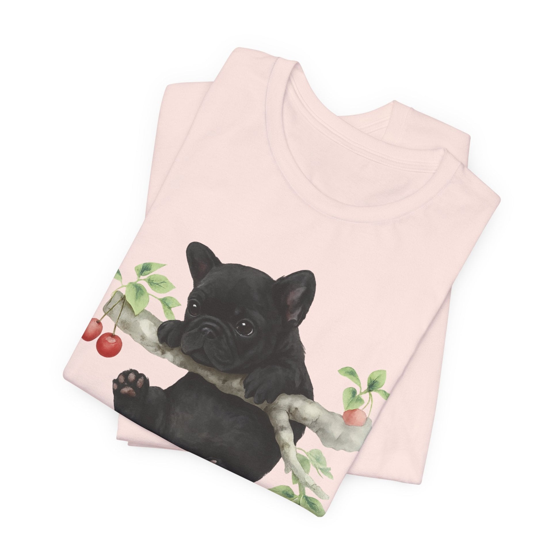 Printify T-Shirt Black French Bulldog Hang In There Tshirt