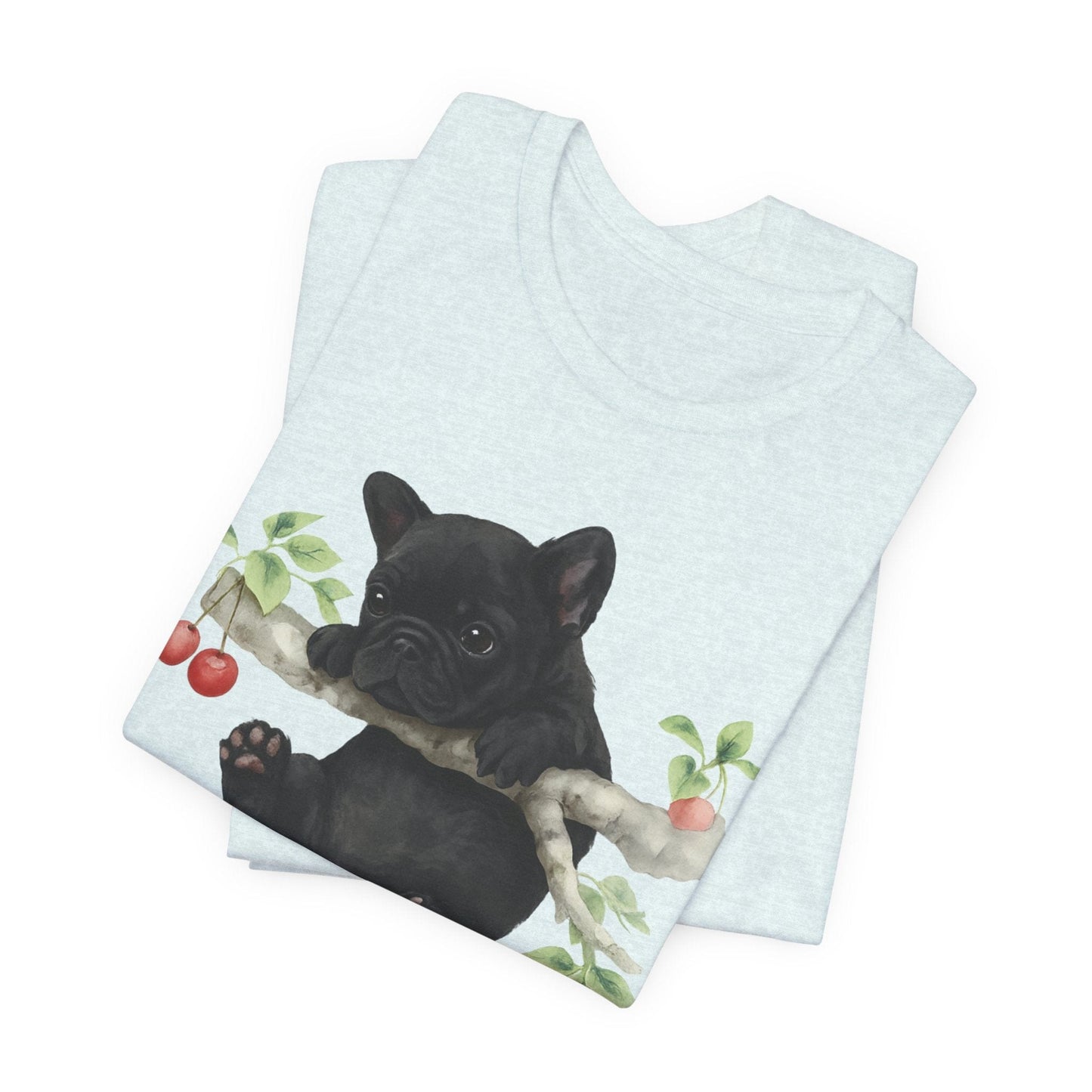 Printify T-Shirt Black French Bulldog Hang In There Tshirt
