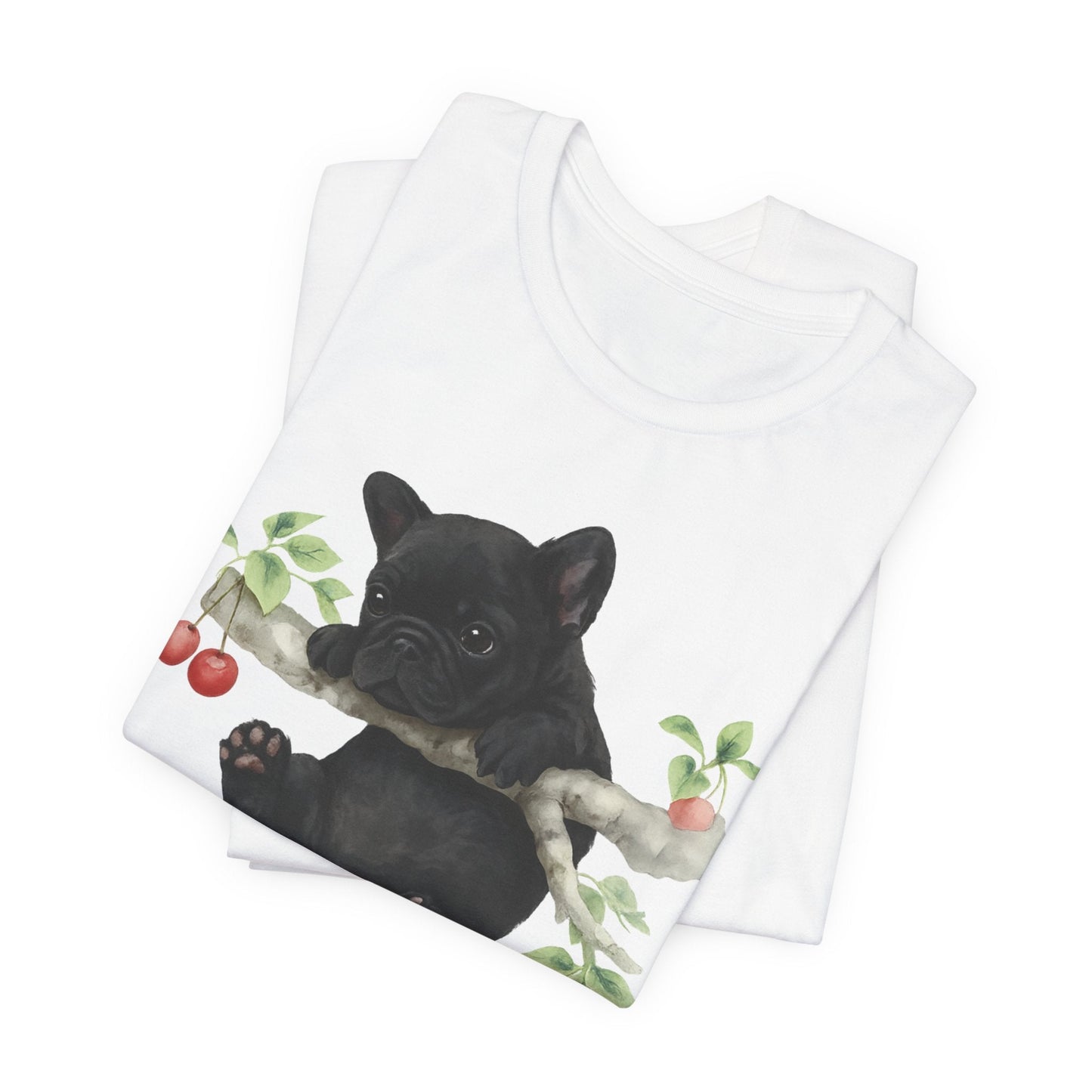 Printify T-Shirt Black French Bulldog Hang In There Tshirt